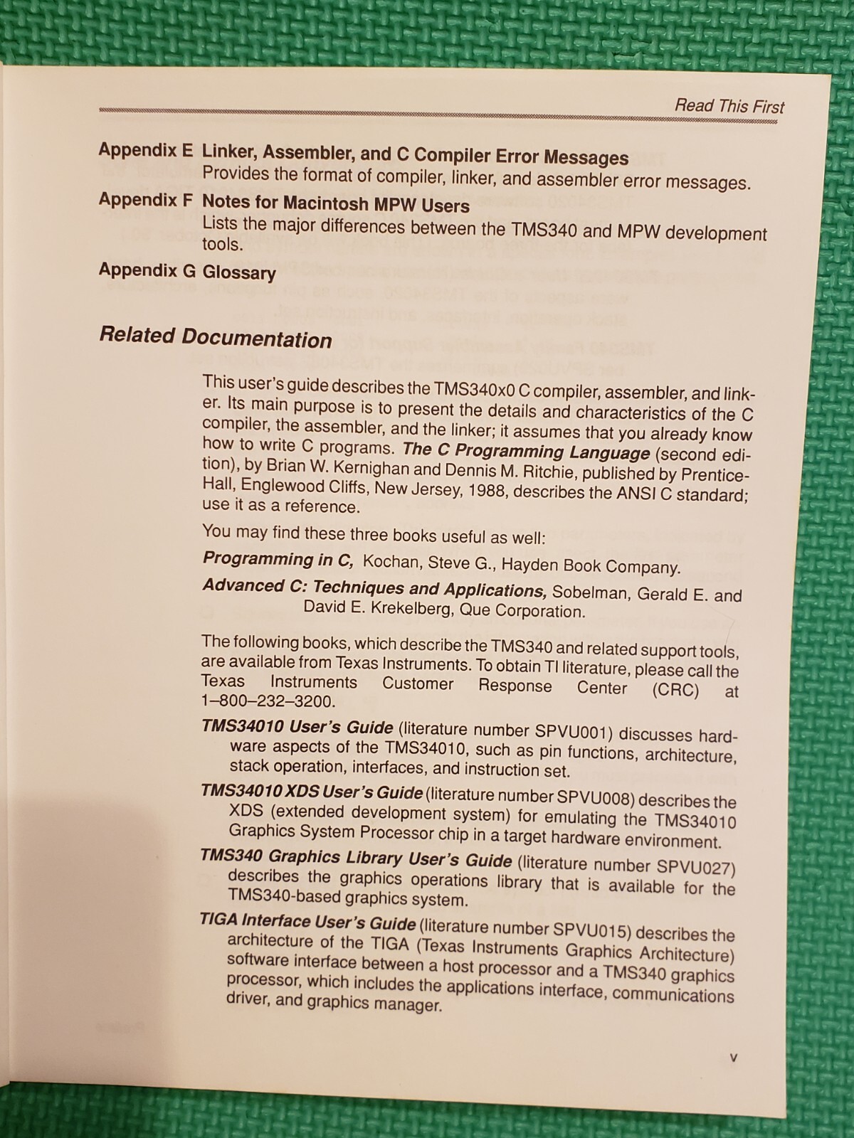 Texas Instrument TMS340 FAMILY CODE GENERATION TOOLS Users Guide - 1990