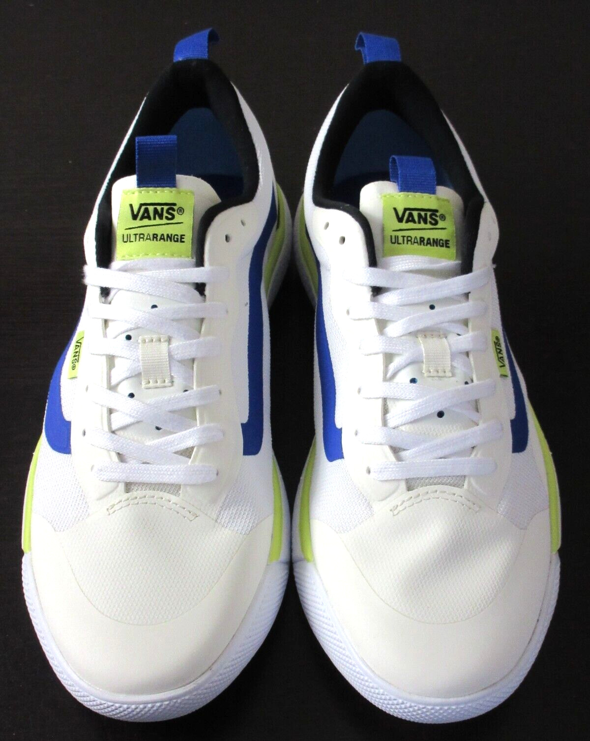Vans Men's UltraRange Exo True White Multi Blue Green Striped Shoes Size 11.5