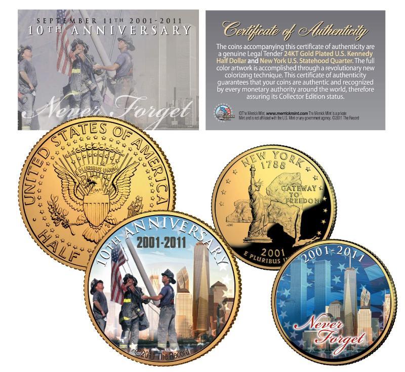 World Trade Center 9/11 *10th Anniversary* 2-Coin 24K U.S. Legal Tender Set