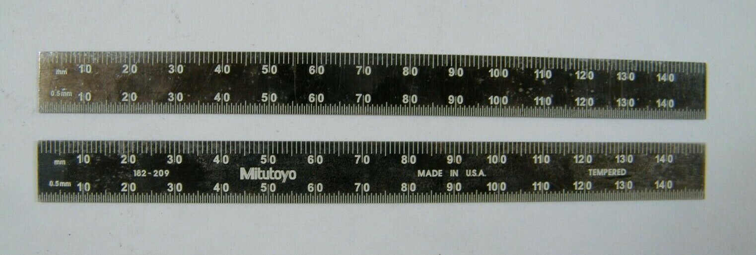 (2) MITUTOYO 182-209 STEEL RULER FLEXIBLE 150 MM