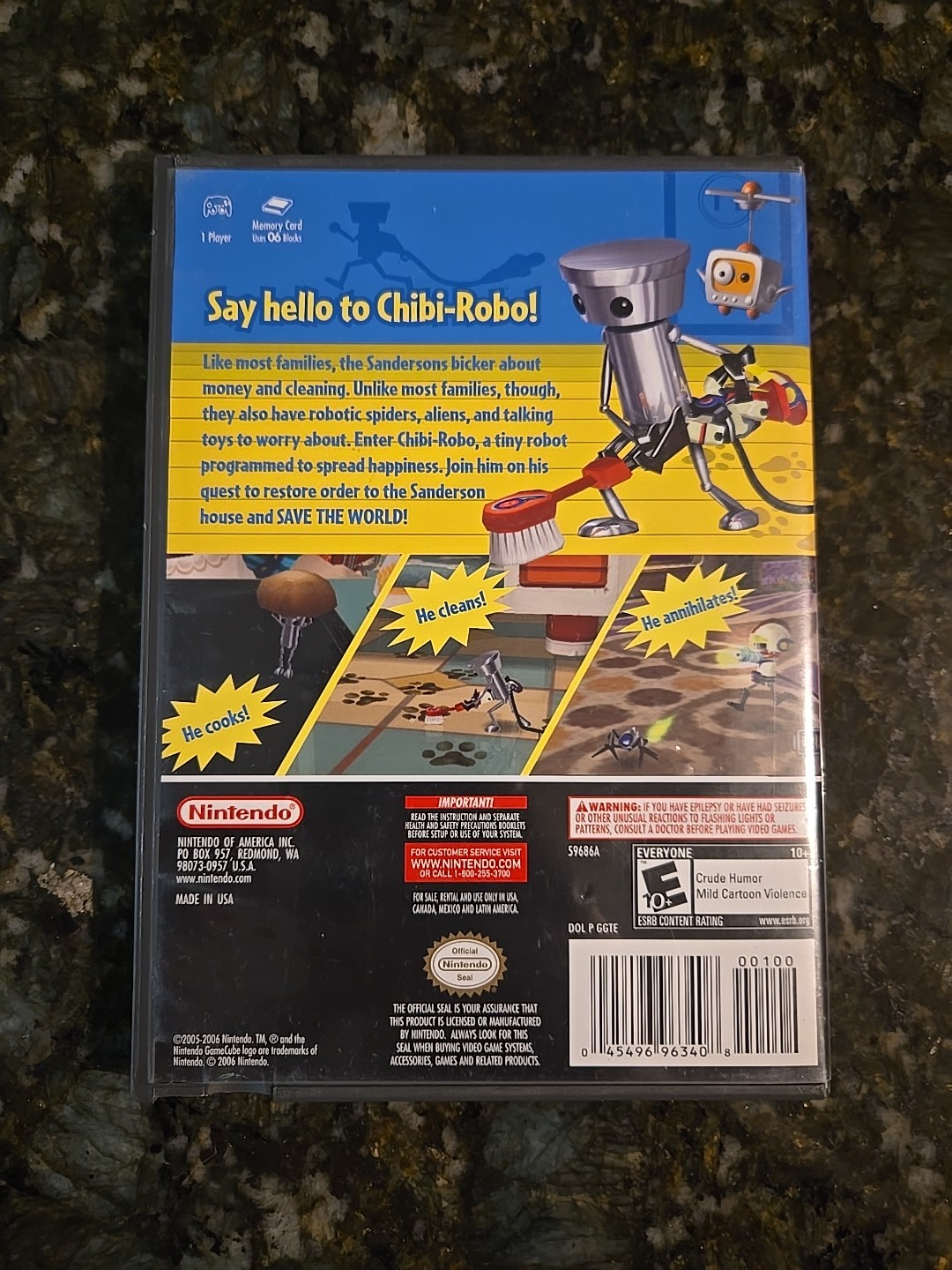 Nintendo Gamecube Chibi-Robo Plug into Adventure Case ONLY