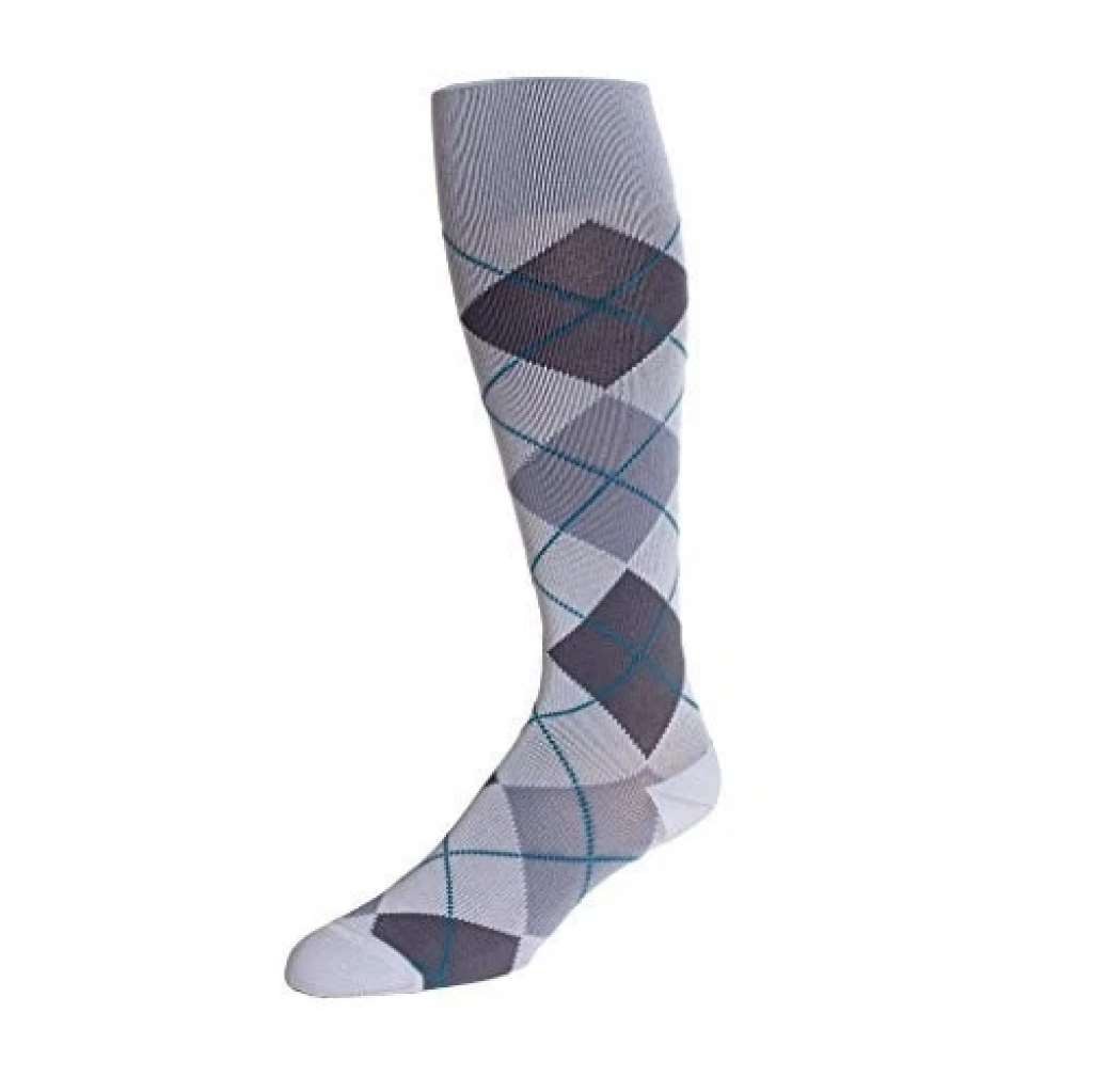 Dr. Comfort Argyle Patterned Knee High, Nylon/Spandex, 20-30mmHg (Size: S) Smoke