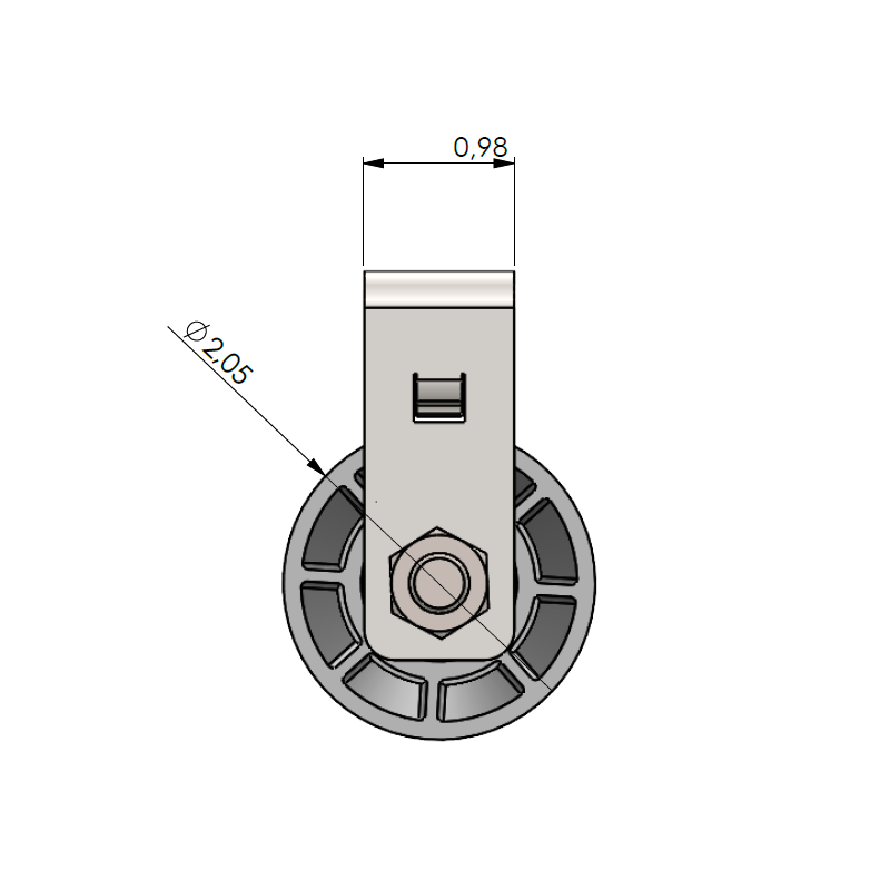 Cable Pulley incl. bracket, heavy duty / 2.05 in (52 mm) Diameter
