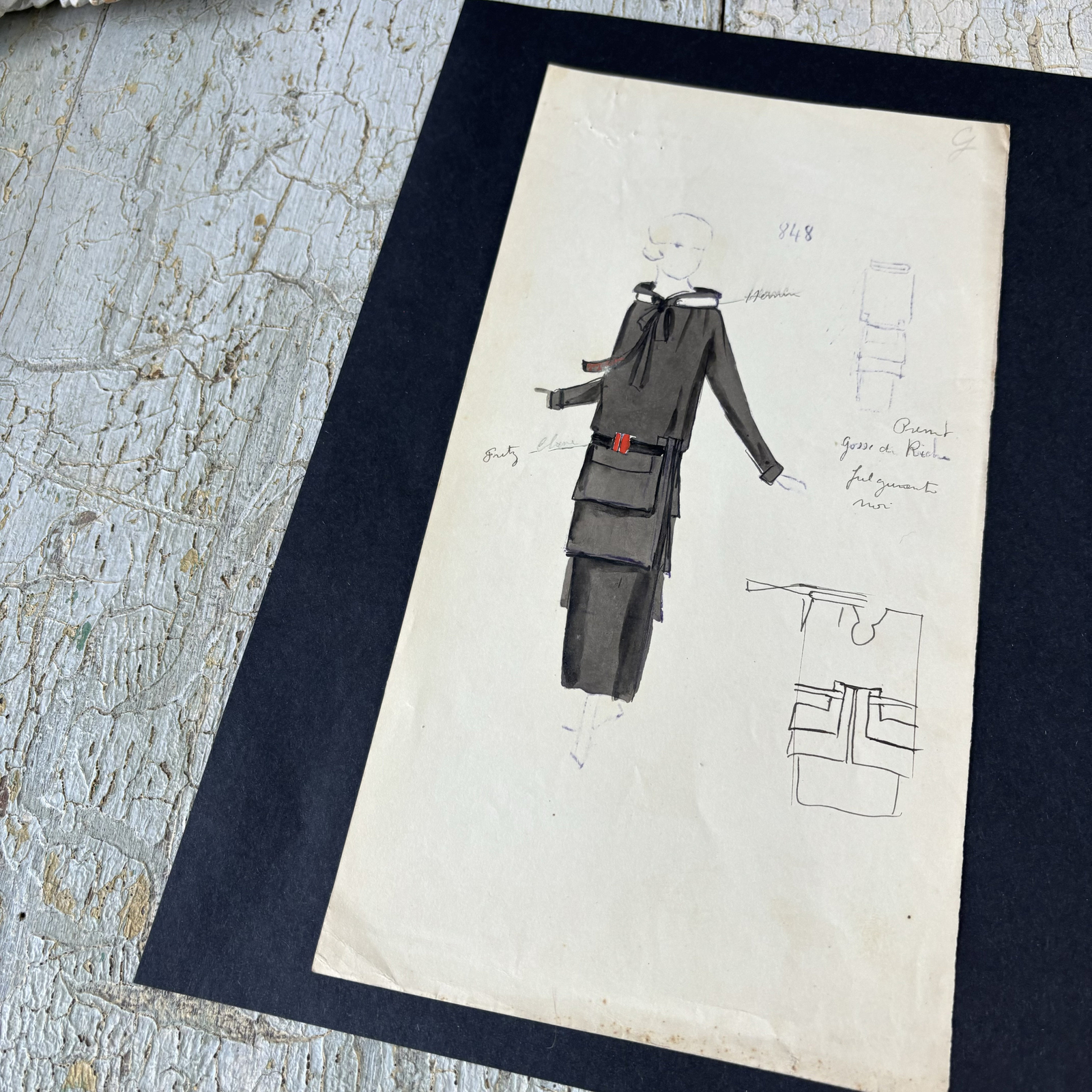 1 Mason PREMET Antique French Paris Fashion House of illustration drawings sket