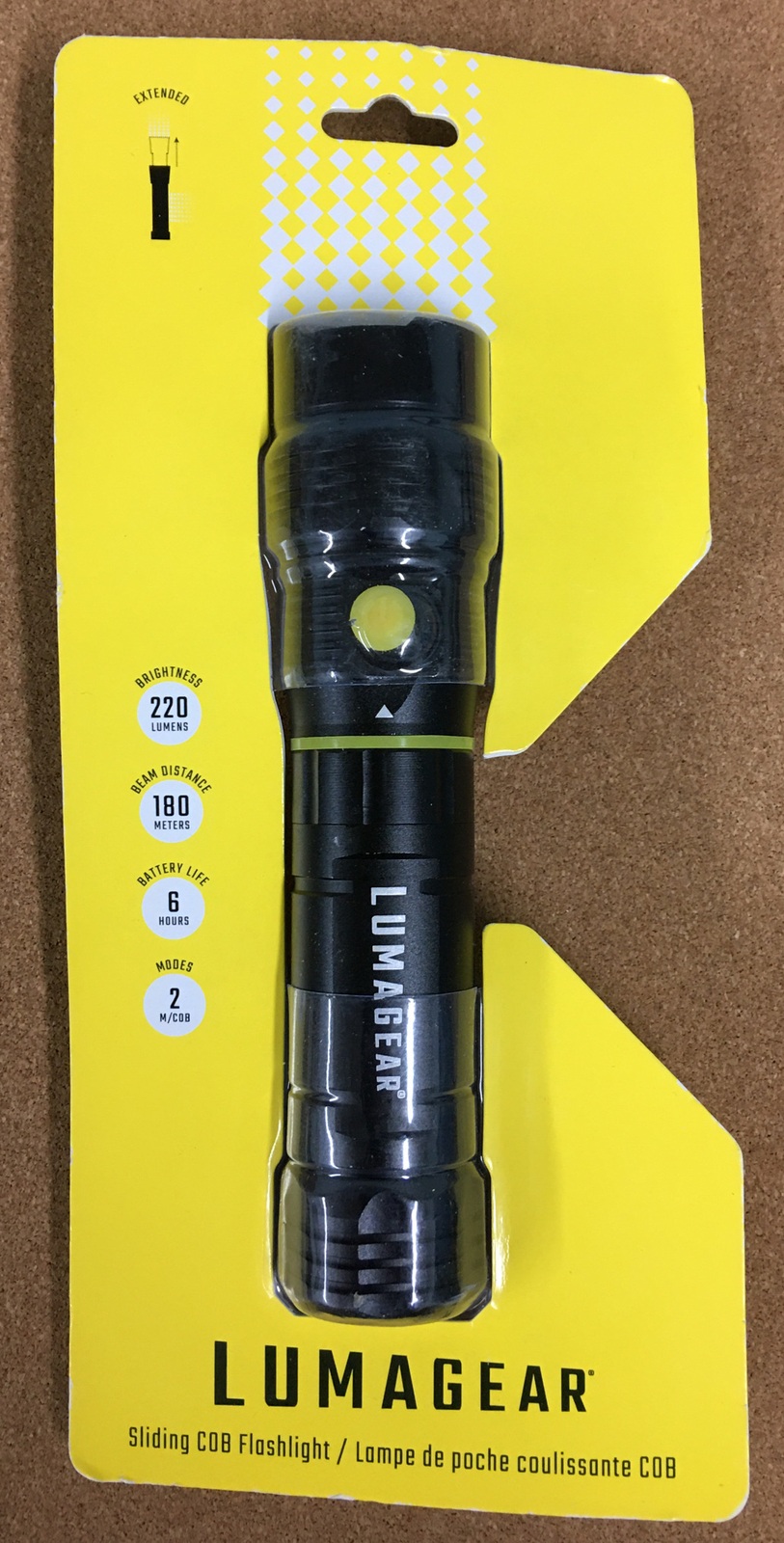 Lumagear Aluminum Flashlight w/Sliding COB  LG 8300 Extremely Bright 220 Lumens
