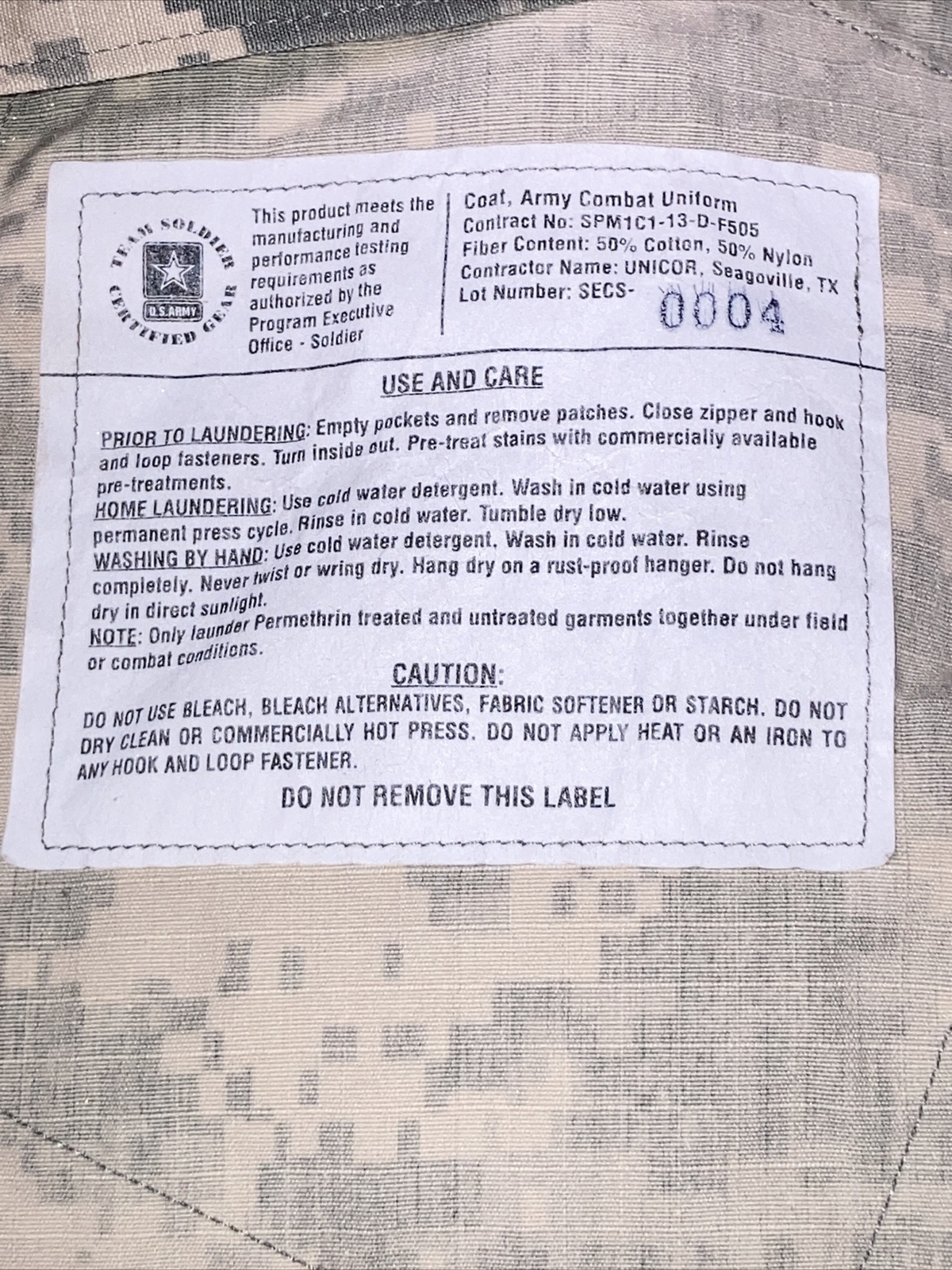 US Army Medium Long Military Combat Coat