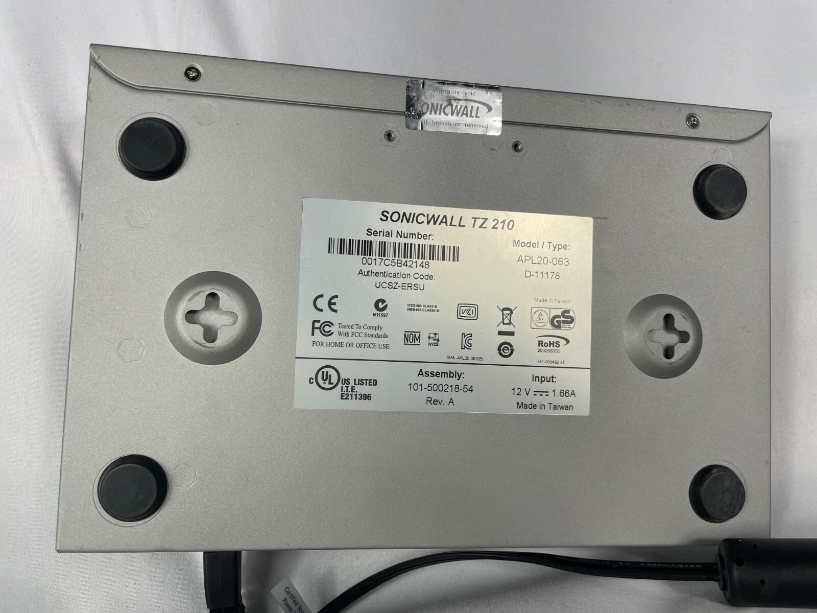 Sonicwall TZ 210 Network Security Appliance Model/Type APL20-063 D-11178