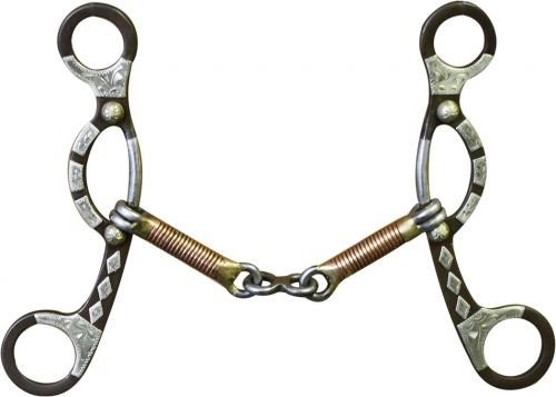 Showman Brown Steel Sliding Gag Bit w/ Engraved Silver Accents