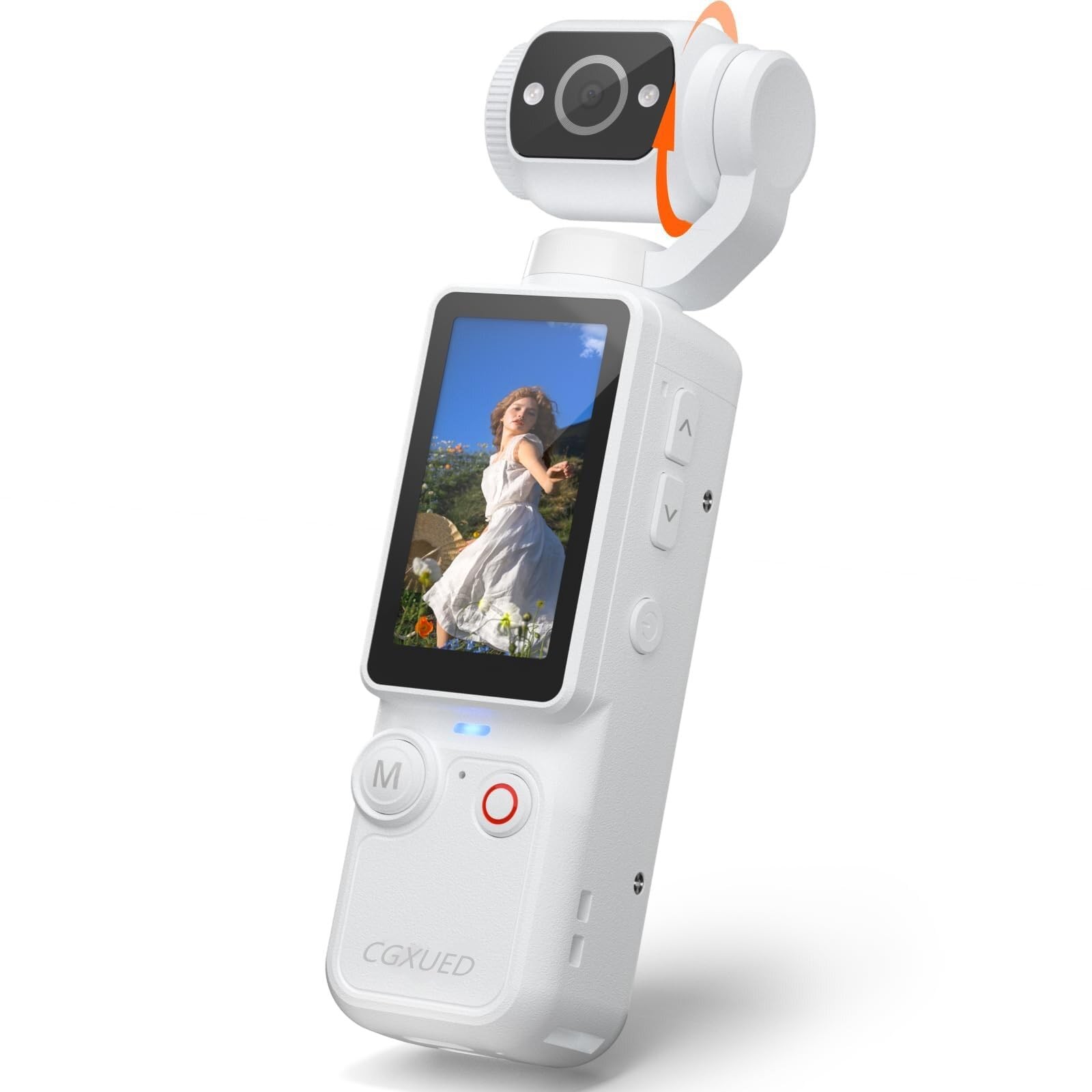 CGXUED Portable Video Recorder with 180° Rotating Lens, Vlogging Camera,Pocke...