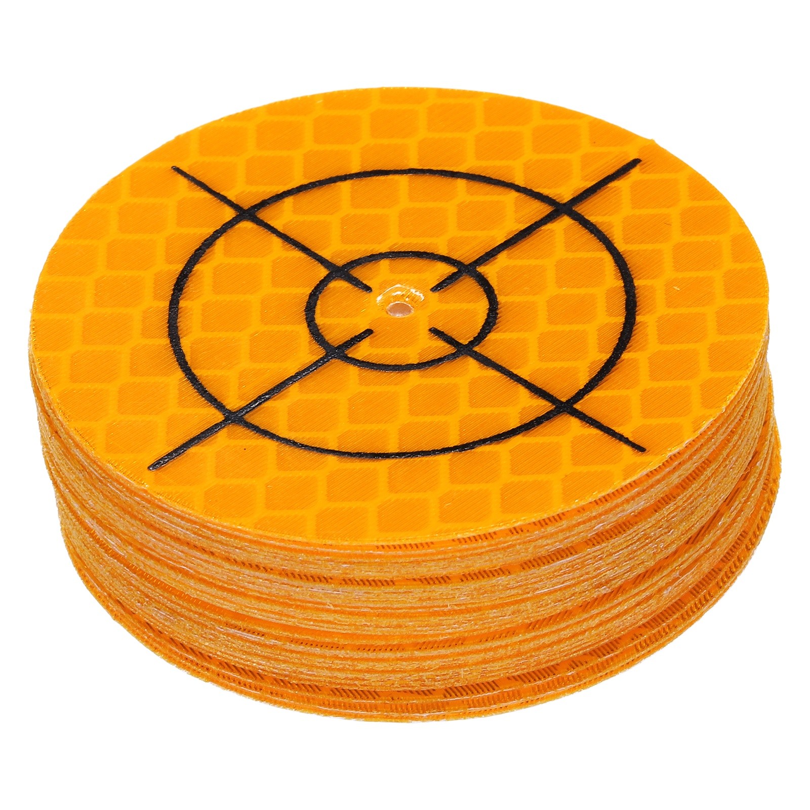 30pcs Survey Reflector Sheet 50x50mm Self-Adhesive Round Surveying Mark Yellow,