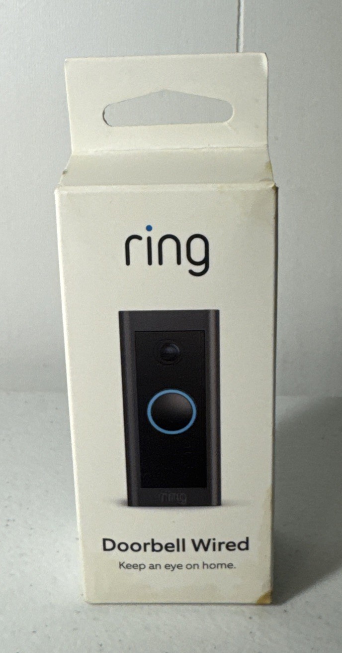Ring Doorbell Wired Black 1080p HD Video Doorbell w/ Night Vision, Mic Alexa