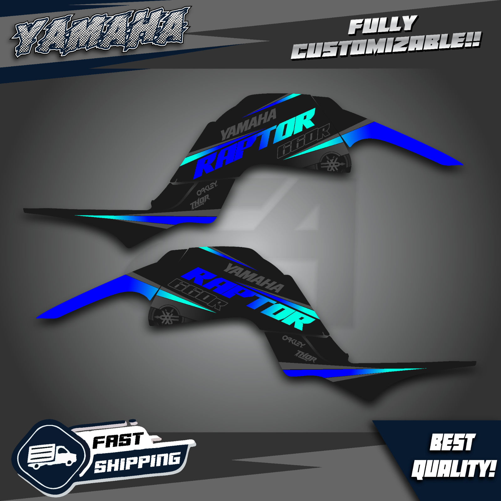 YAMAHA RAPTOR 660 660R FULL GRAPHICS DECALS STICKERS KIT ATV