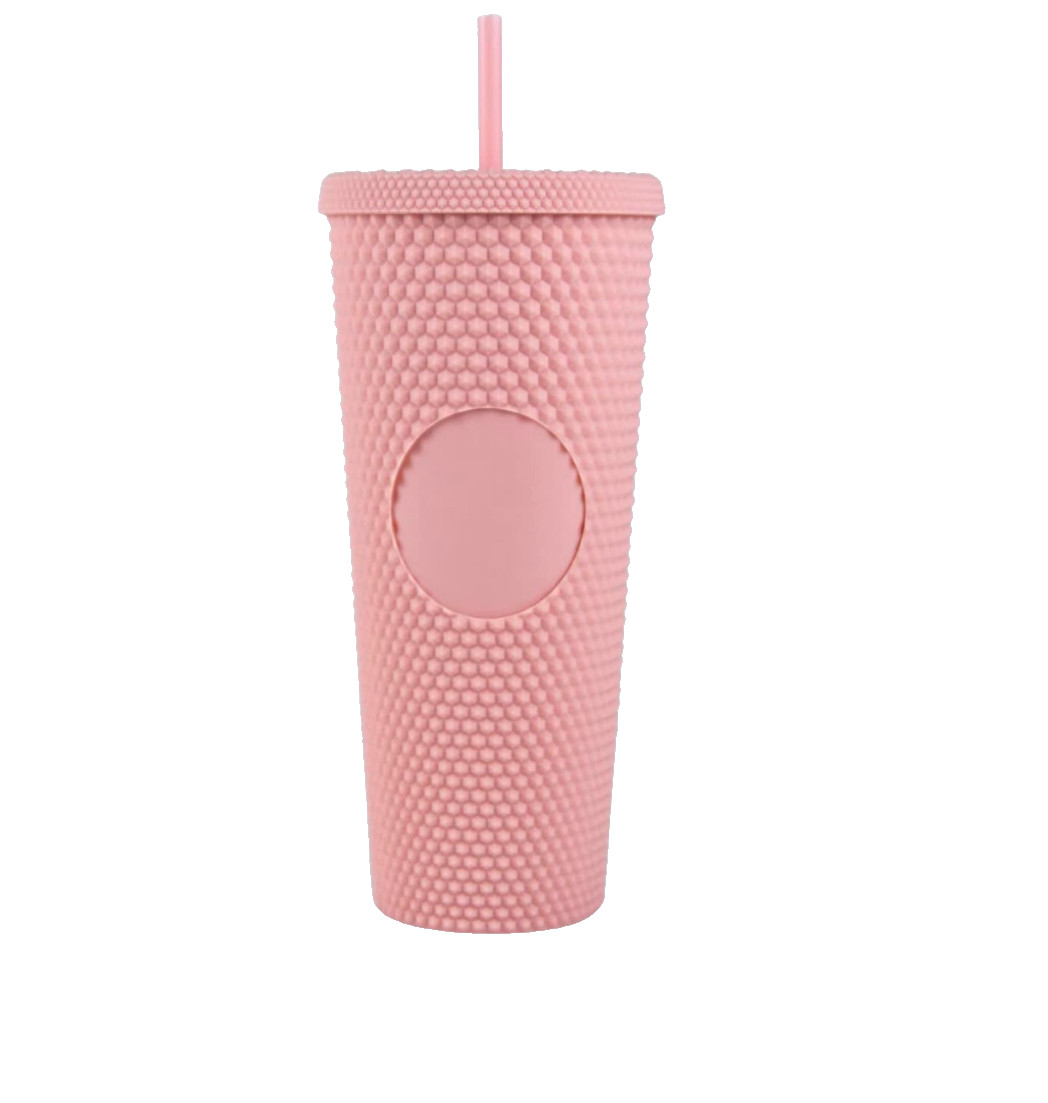 24oz STUDDED TUMBLER DOUBLE WALL MATT PINK, BD GIFT, FRIEND GIFT VENTI SIZE