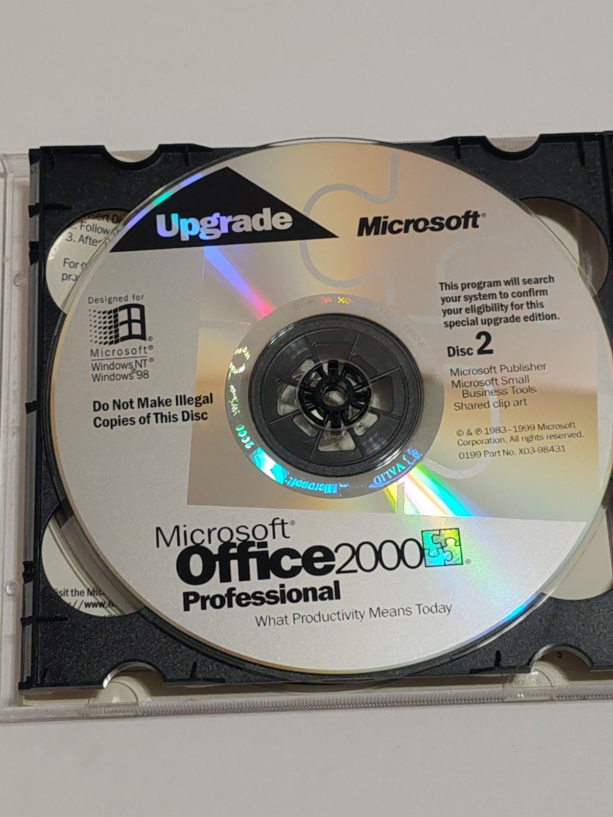Microsoft Office 2000 Professional - Upgrade For Windows( 2 CD With Product Key)