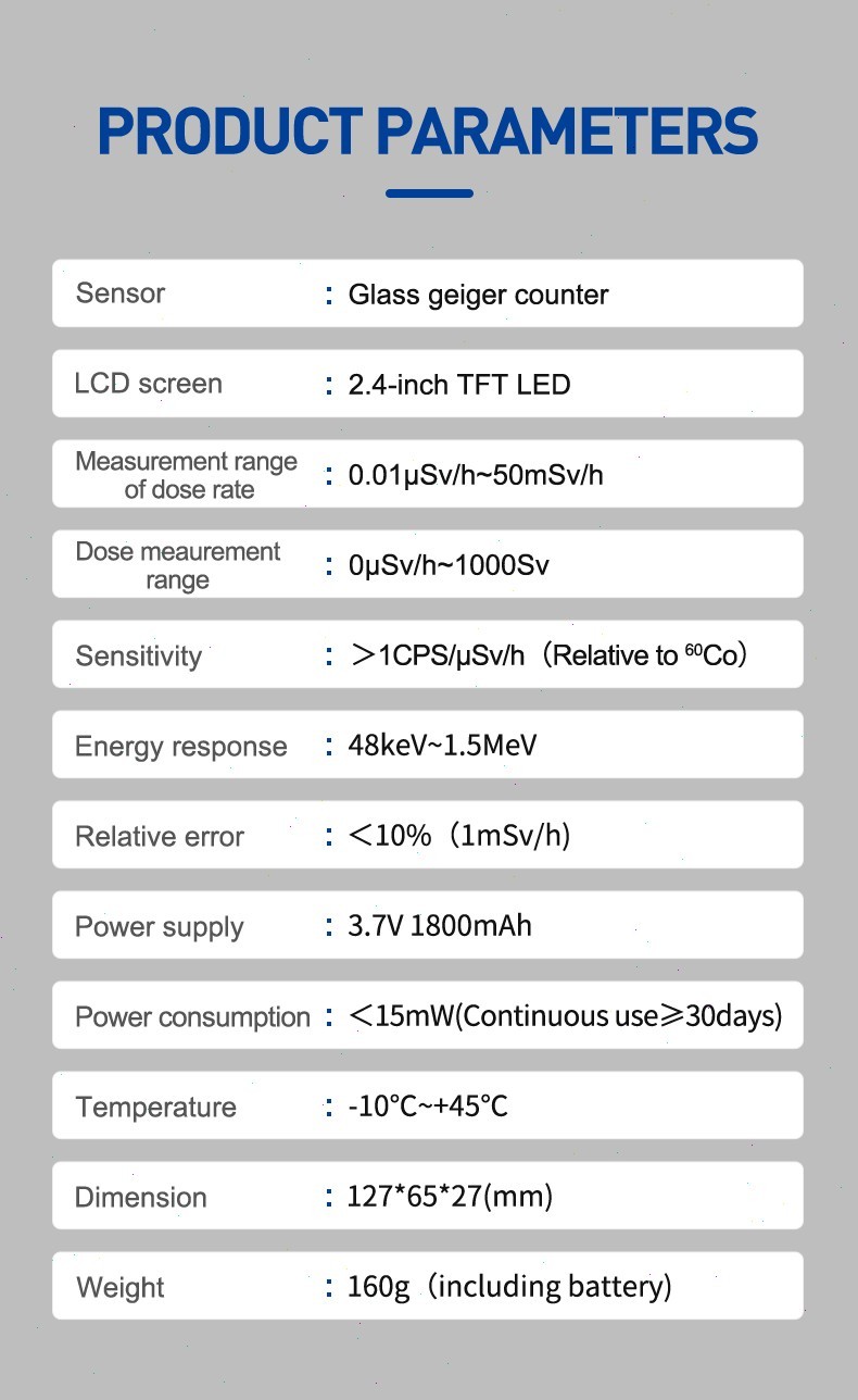 Handheld Nuclear Radiation Detector with Buzzer Sound Alarm for X, β, γ Ray