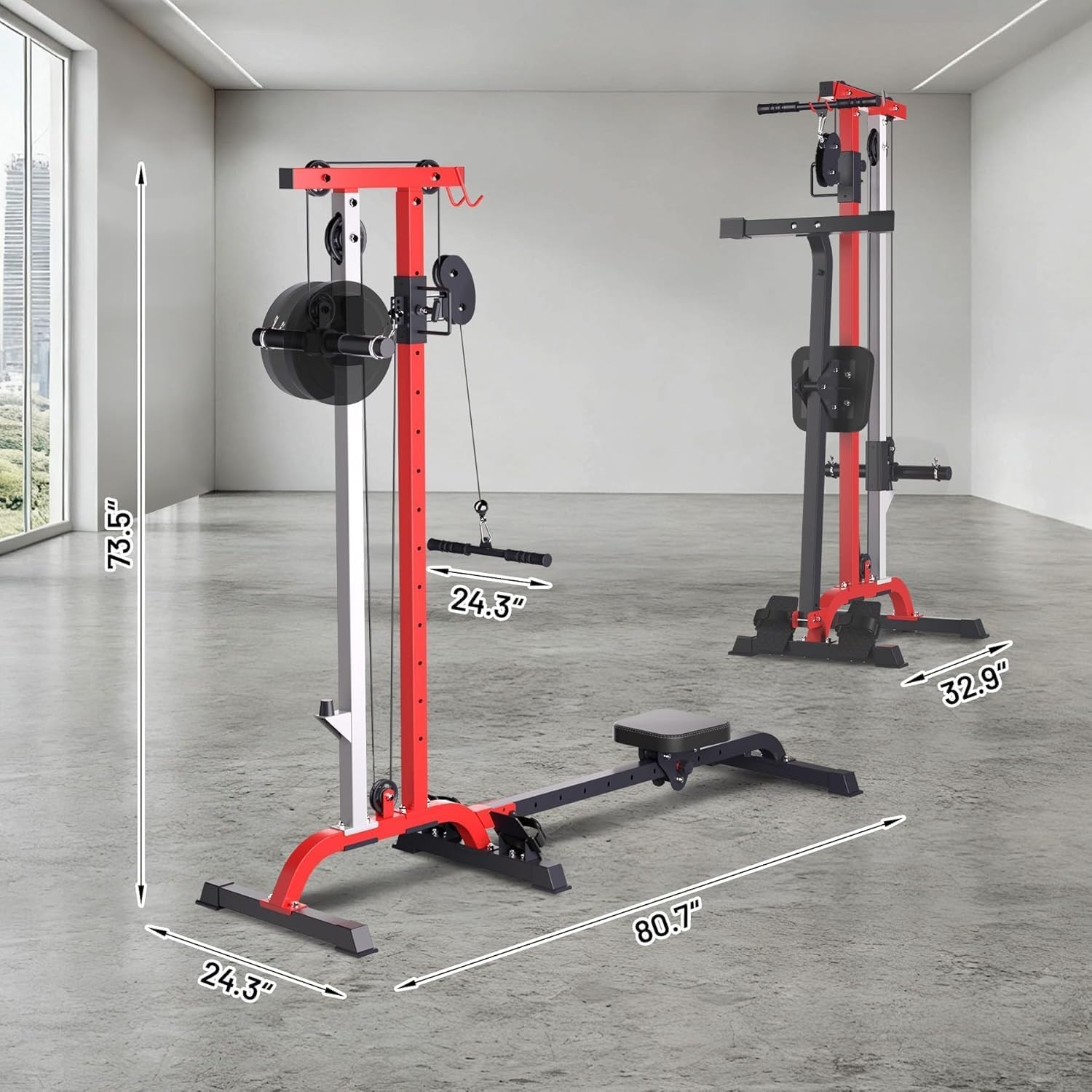 2in1 Rowing & Cable Machine ,LAT Pull Down & Low Row Cable Machine for Home Gym