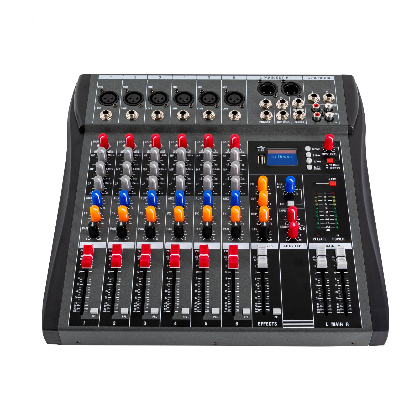Professional Digital 6Channel Bluetooth Live Studio Audio Mixer Power Mixing USB