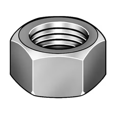 Zoro Select 3Hdz1 Hex Nut, 2"-12, Steel, Grade 8, Black Oxide, 1-49/64 In Ht,
