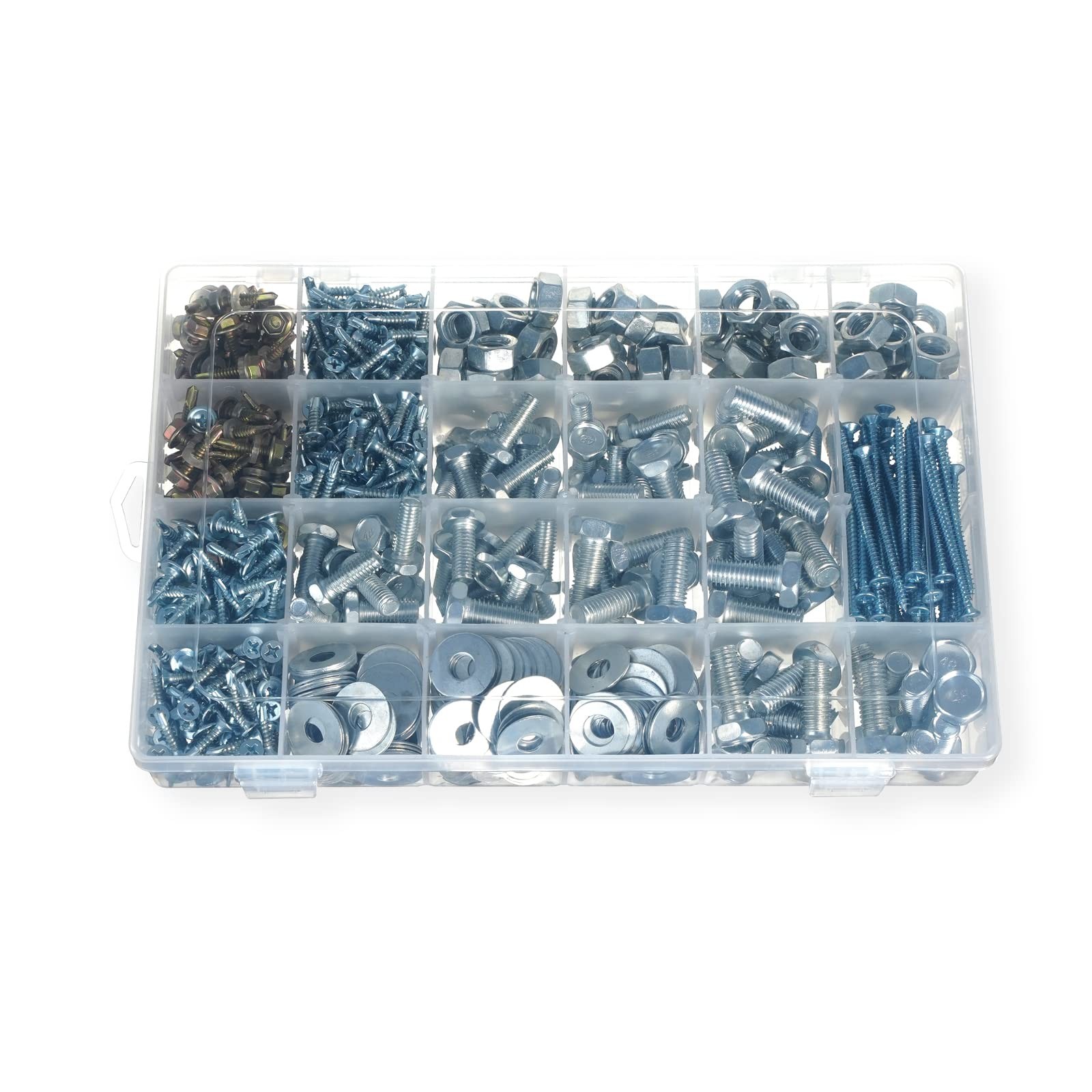 2 Pack 24 Grids Plastic Small Crafts Storage Boxes with Adjustable Dividers (...