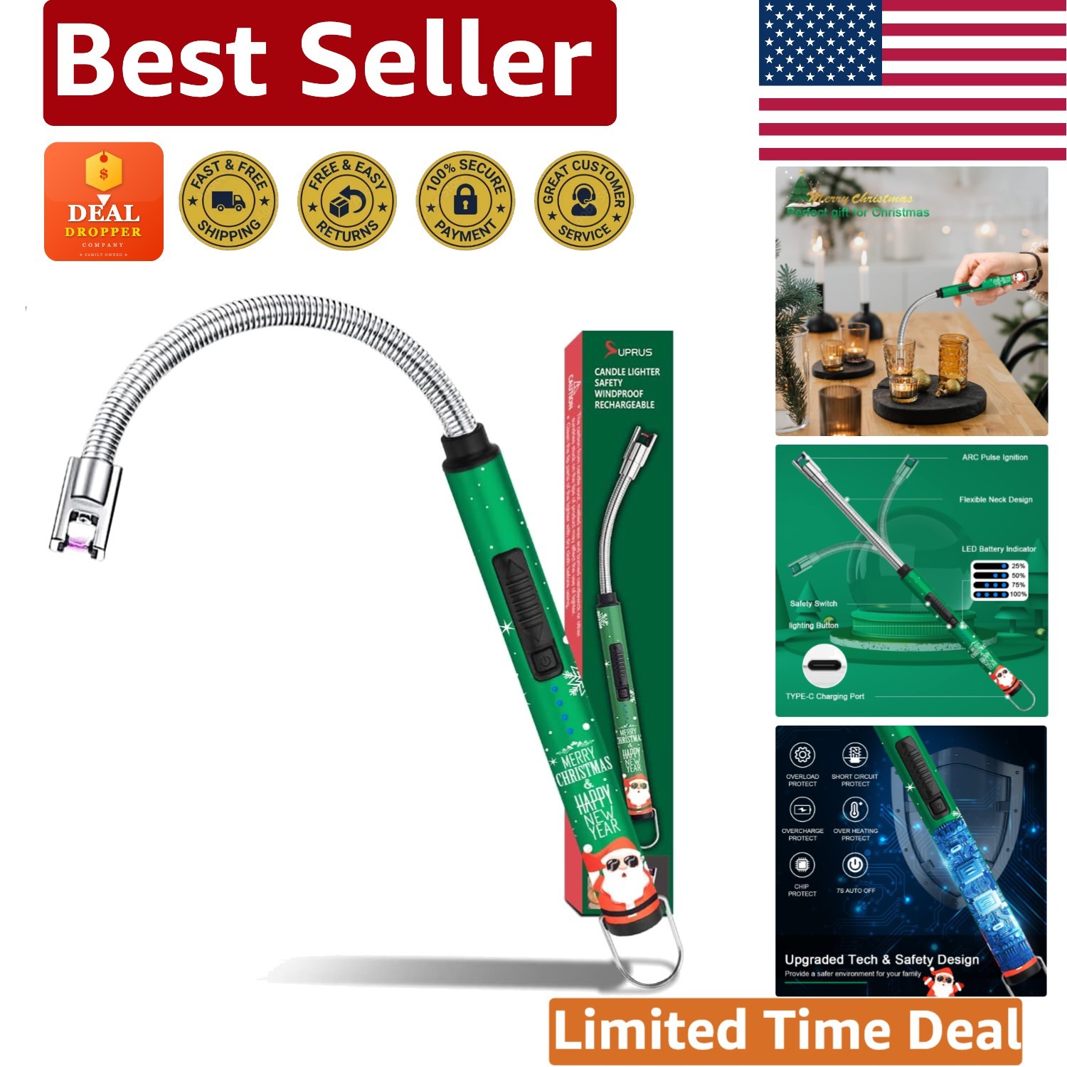 Eco-Friendly Plasma Lighter with 360° Flexible Neck for Indoor & Outdoor Use