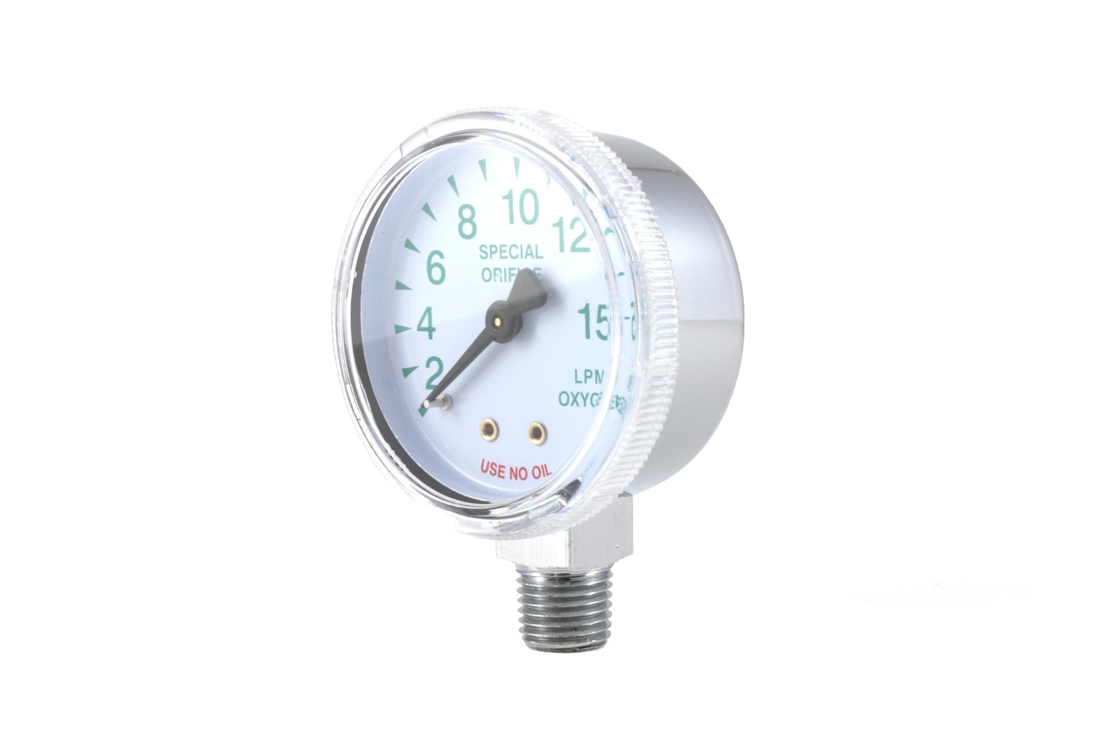 2.5" Oxygen Flow Gauge - Chrome Plated - 0-15 LPM