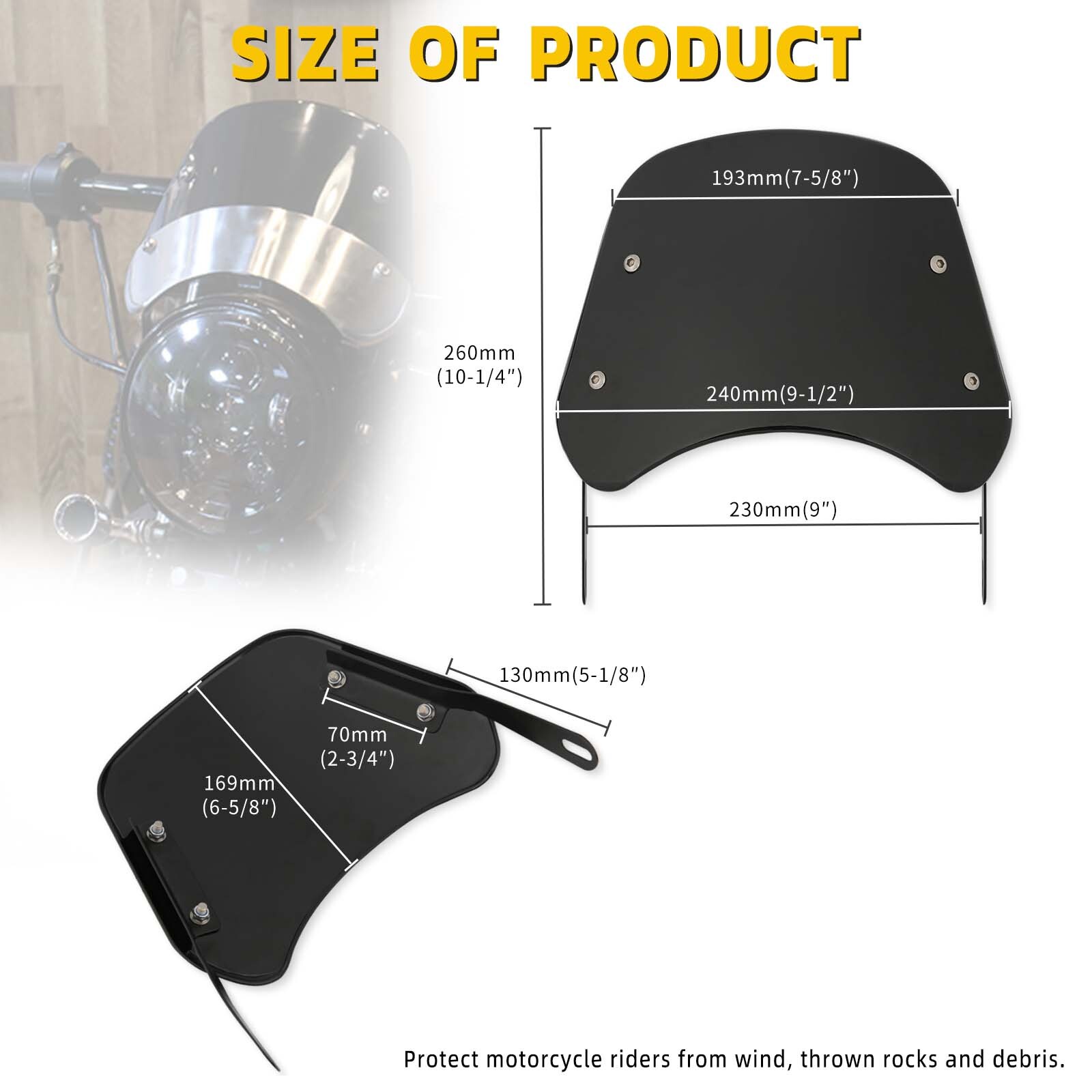 Motorcycle 5-7'' Headlight Fairing Windshield Windscreen For Suzuki TU250 TU250X