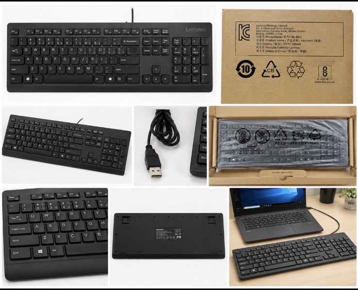 Lenovo USB Slim Keyboard - SK-8823 – Wired Full Size – Brand New