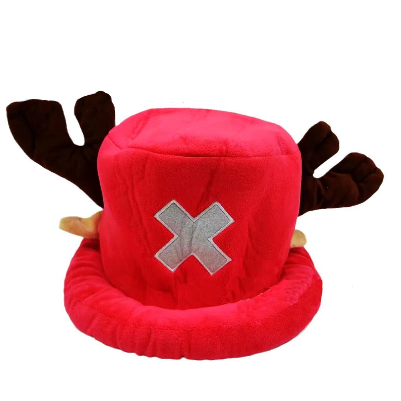 One Piece Chopper Red Plush Hat – Tony Tony Anime Cosplay Soft Fleece Cap