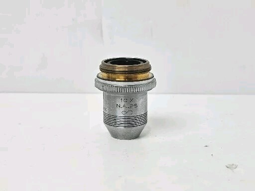 AO Spencer 10X N.A. .25 Microscope Objective Lens  Made in USA Cat 1076 Vintage