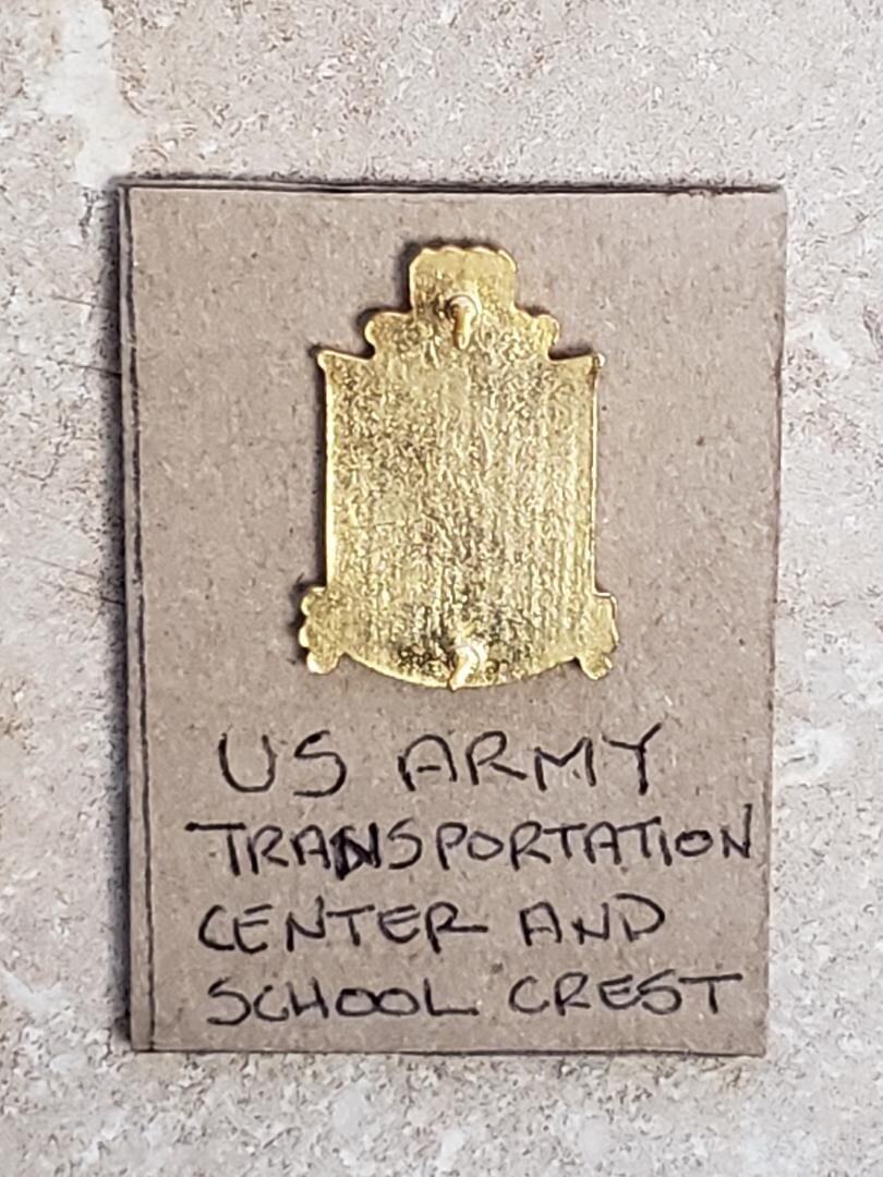 US Army Transportation Center School Unit Crest DUI (Just one, Not the Pair)