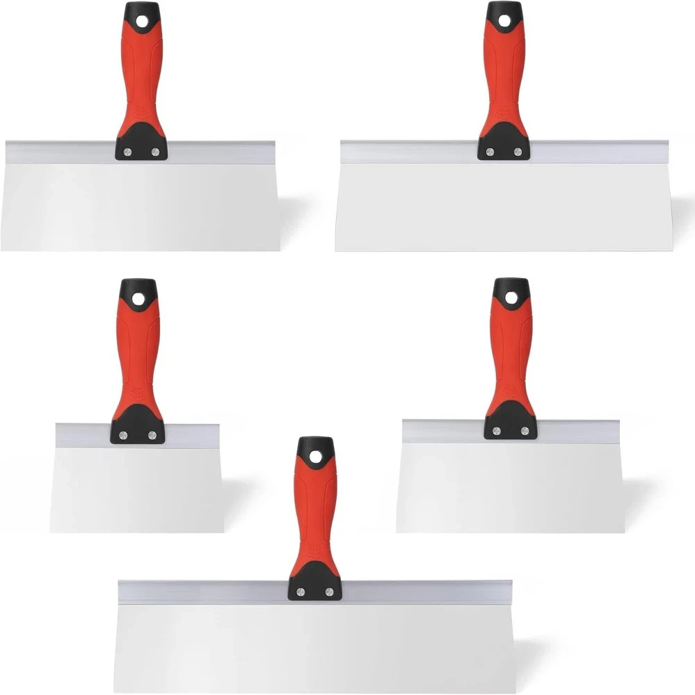 5 PCS Stainless Steel Drywall Taping Knife set 6"/8"/10"/12"/14" Nonslip Grip