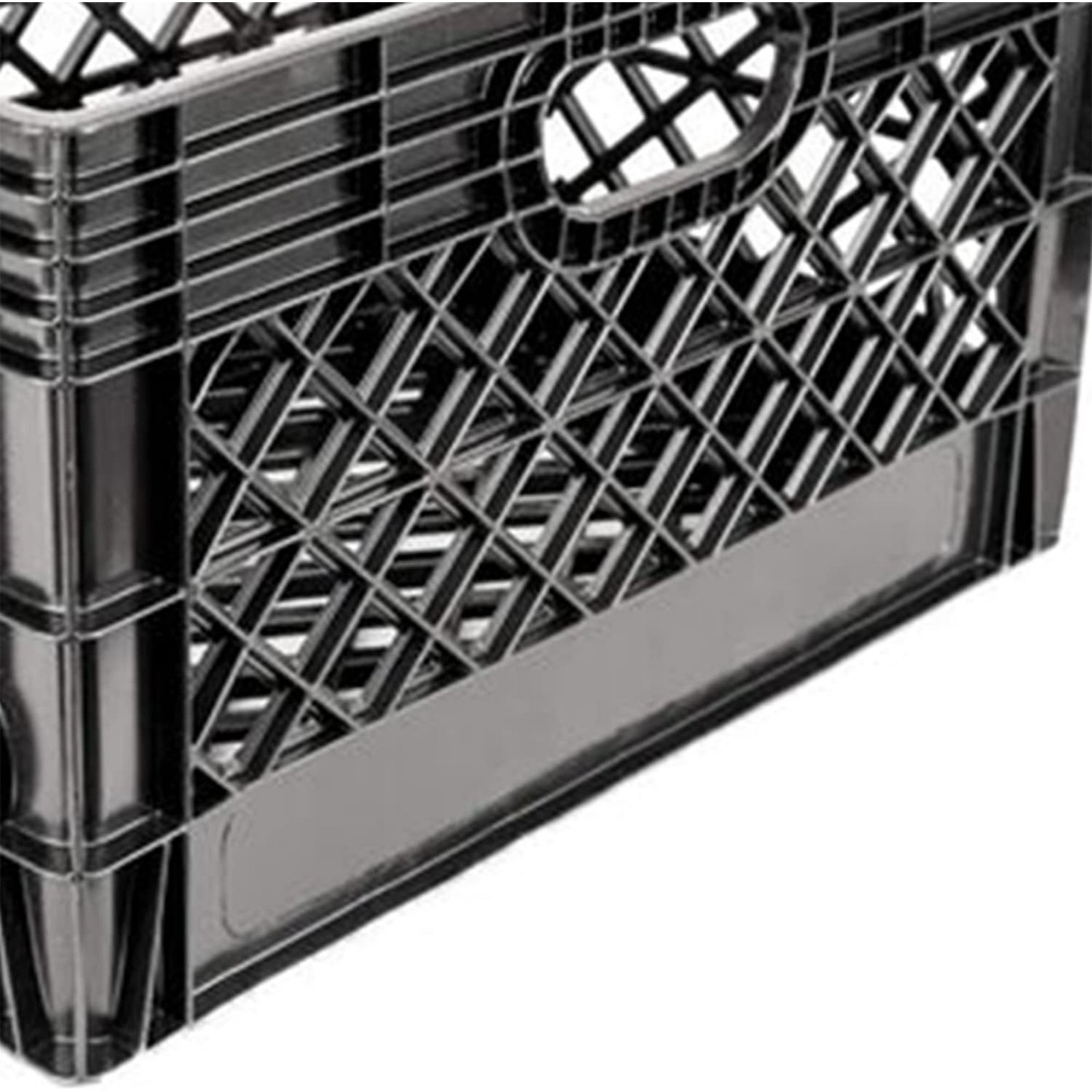 PLASTIC Milk Crate Heavy Duty Storage Bin Stackable 24QT Black
