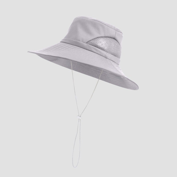 Hairbrella Sun Hat Grey Wide Brim Mesh Breathable Adjustable Chin Strap NWT