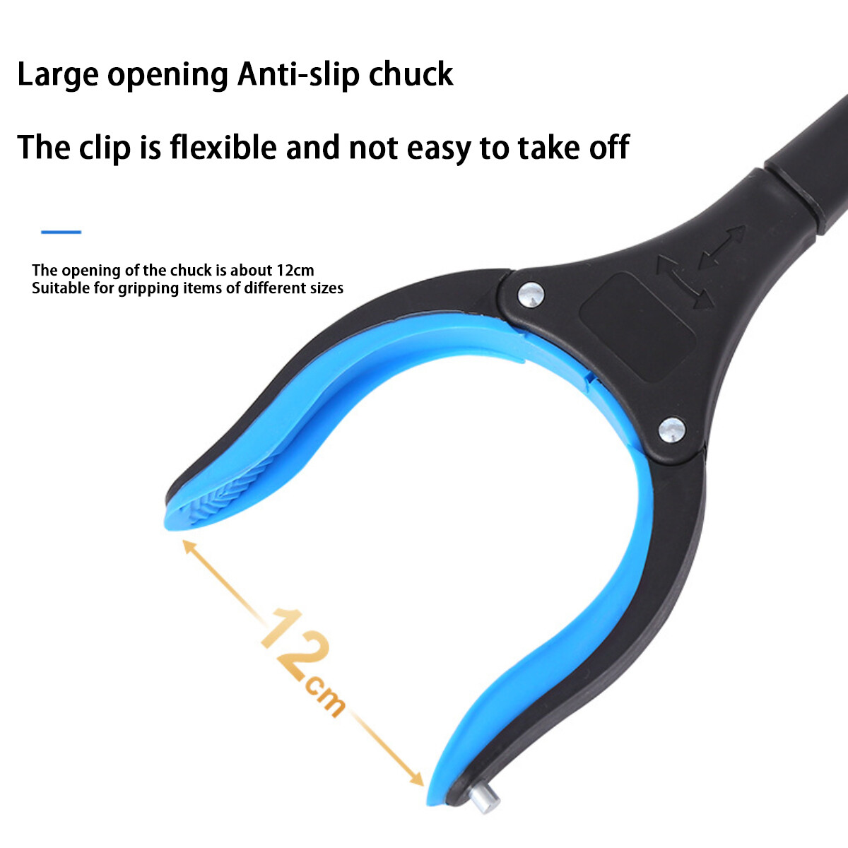 6 Pack Trash Grabber Reacher Tool for Elderly, 32" Foldable Trash Picker (Blue)