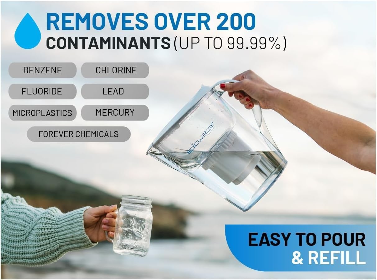 Pure REPLACEMENT Compatible with Epic Pure Water Pitcher/Removes Fluoride, Lead