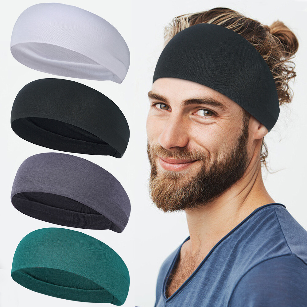 Mens Women Sweatband Headband For Yoga Gym Running Stretch Sports Head Band US