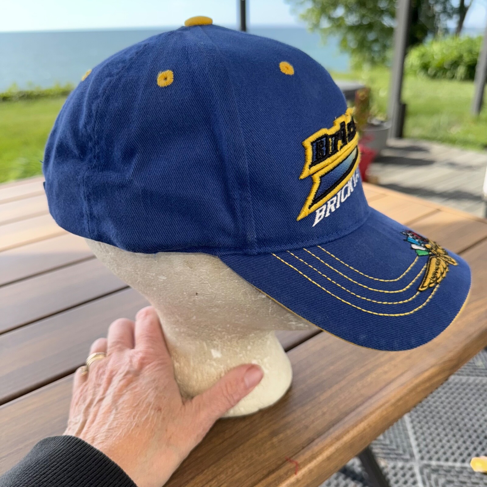 Brickyard 400 @ Indianapolis Motor Speedway Royal Blue Yellow Hat Cap Hook Loop