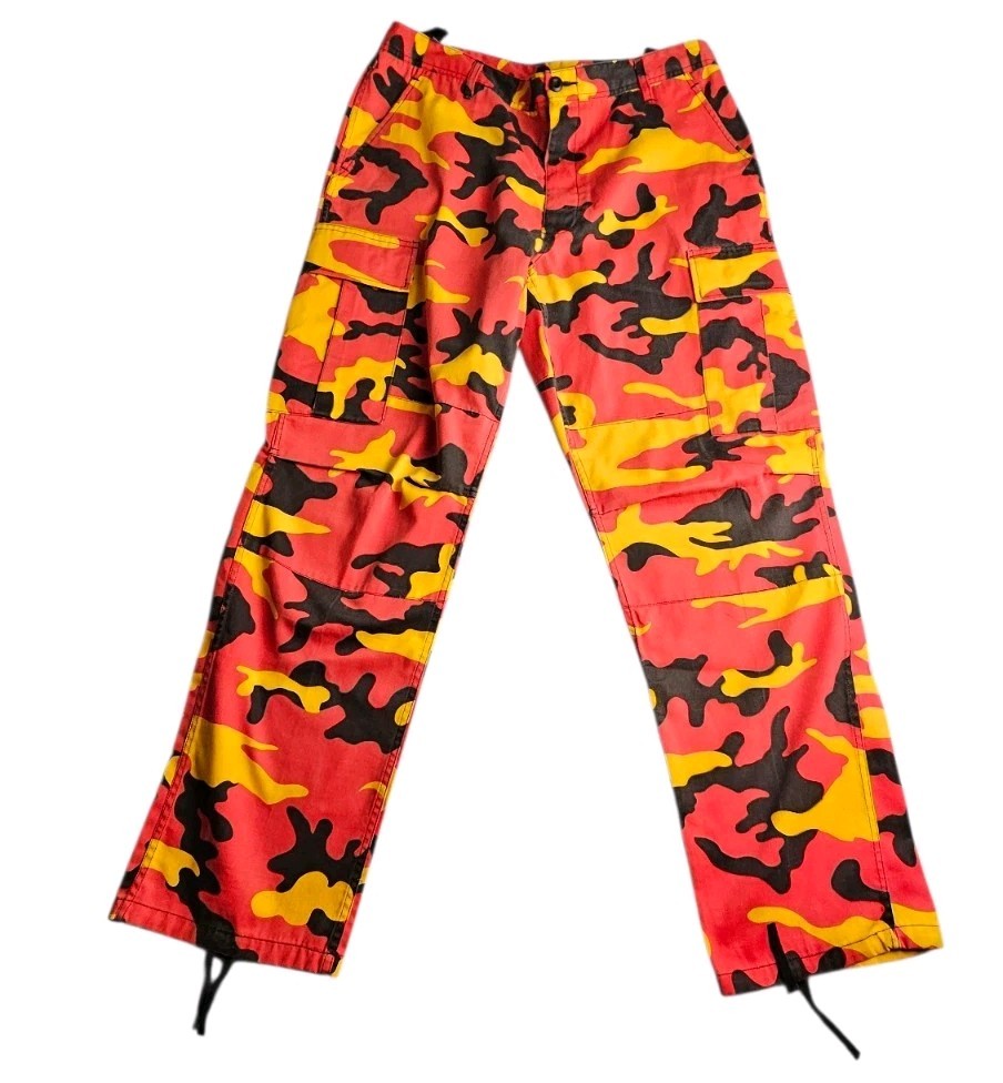 Rothco Ultra Force BDU Cargo Pants Savage Orange Camo Men L Reg