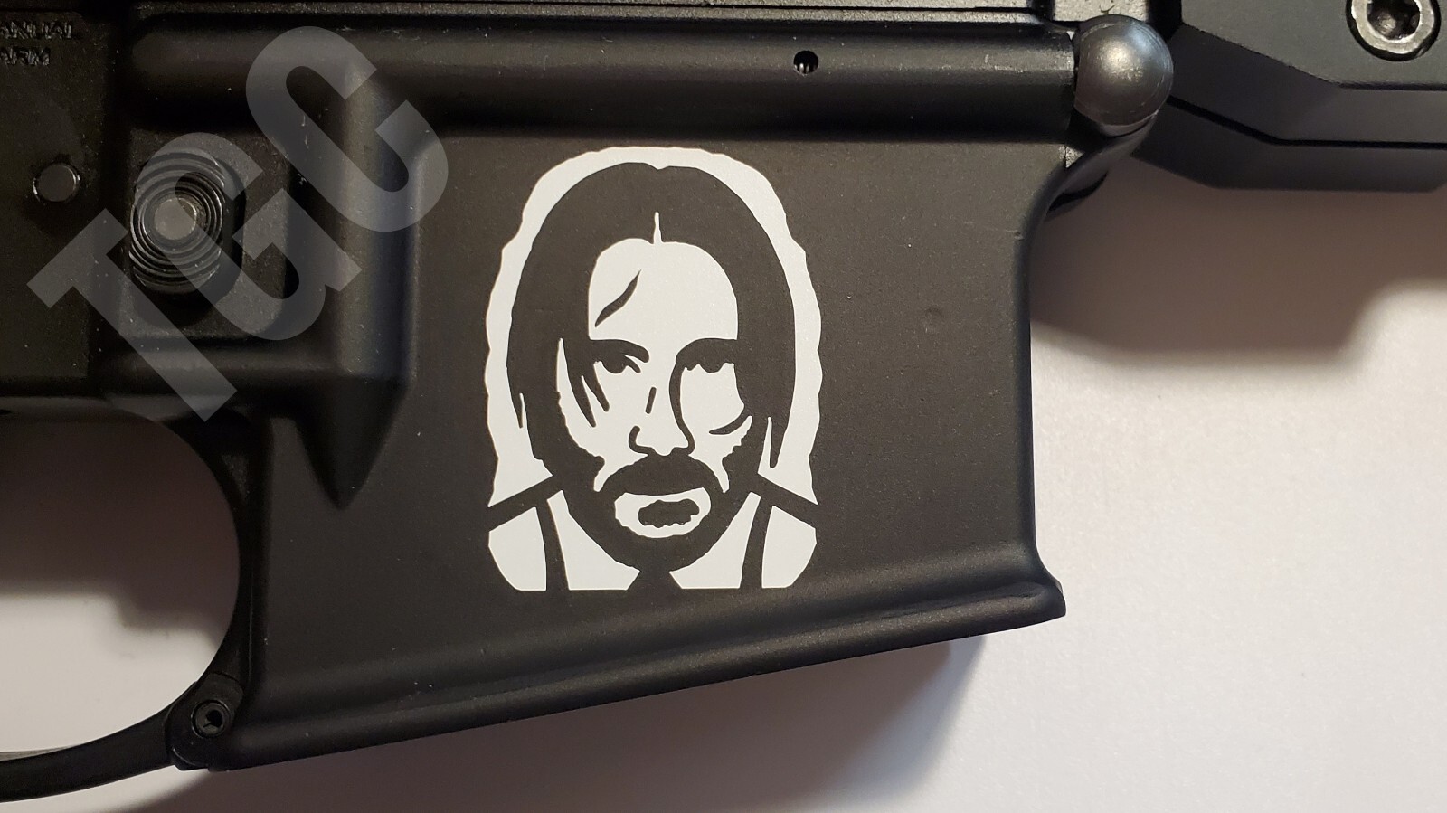 (3) John Wick VINYL DECAL, AR Airsoft MSR lower magwell sticker, 5.56 mag skins