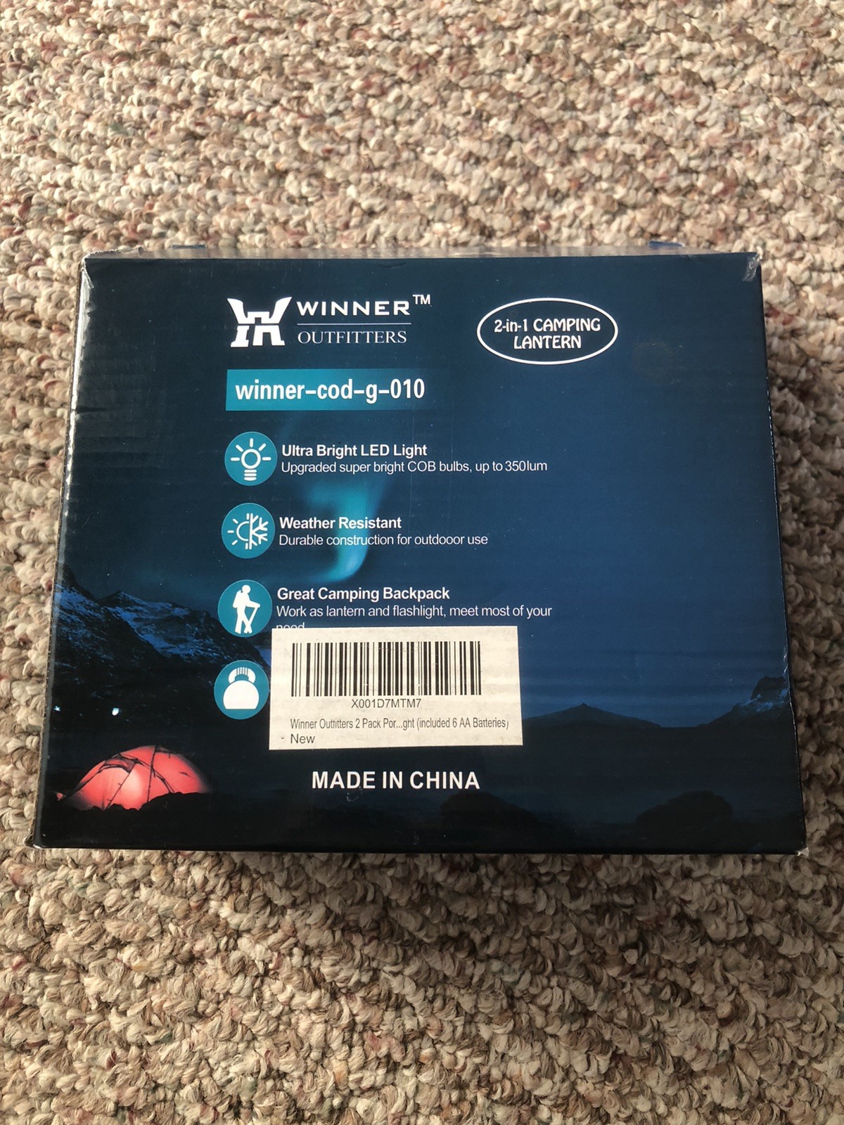 New Winner Outfitters 2 Pack Mini Camping Lantern Flashlight LED Portable Light