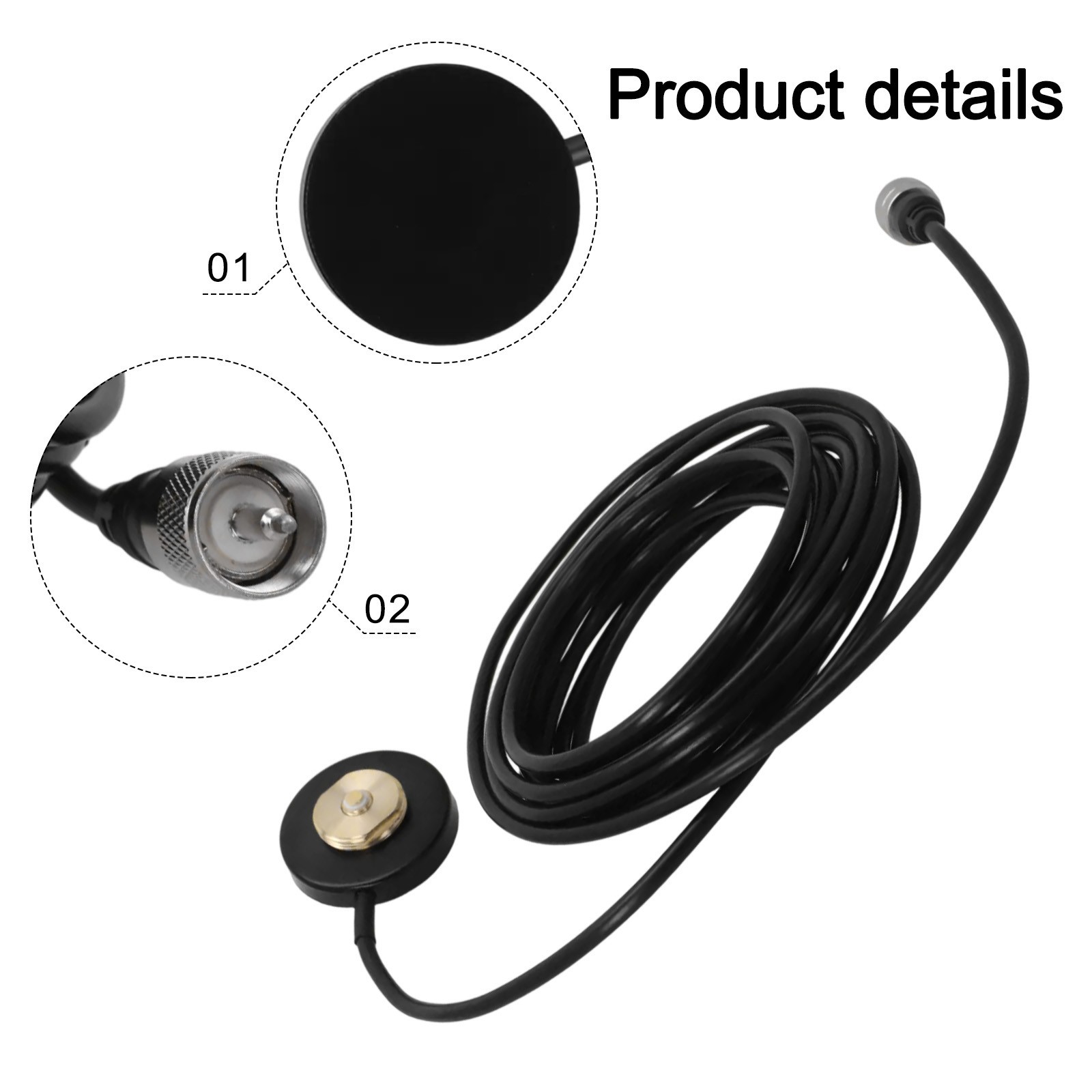 Reliable NMO Antenna Mount Base with Strong Magnet PL259 Connector 5M Cable