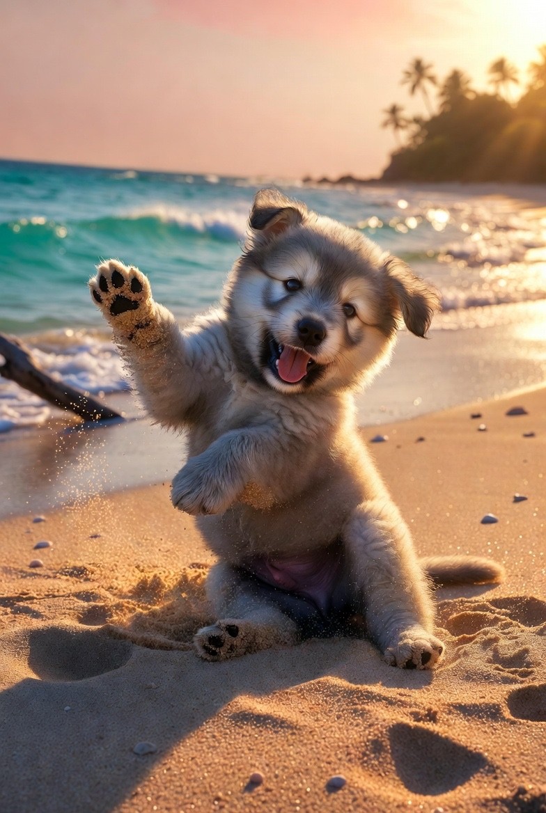 Cute Baby Dog Doggie 4K Wallpaper Digital Art HD Animal Printable Kids Room 1045