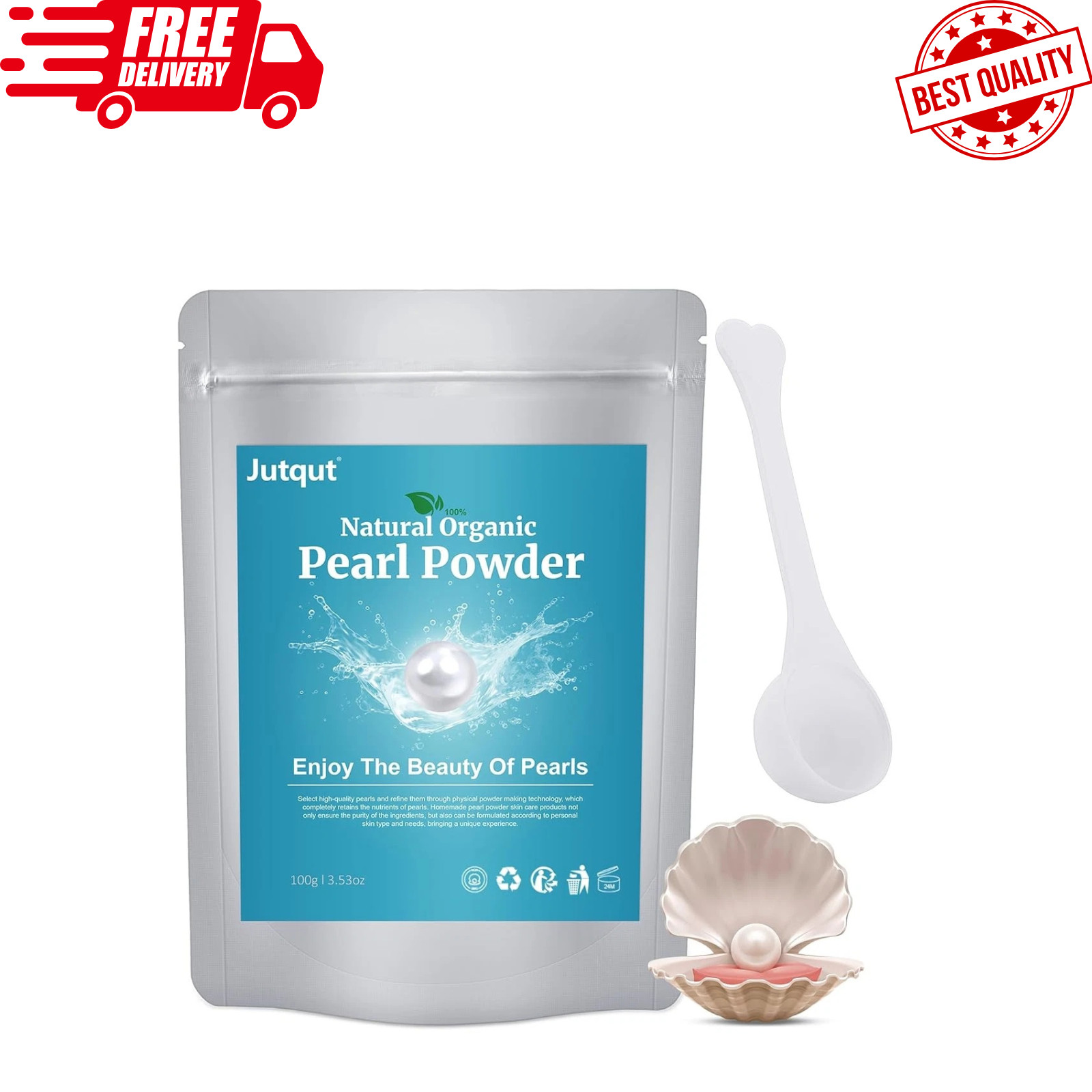 Freshwater Pearl Powder Organic, 100g100% Natural Pearl Powder,DIY Skincare —DIY