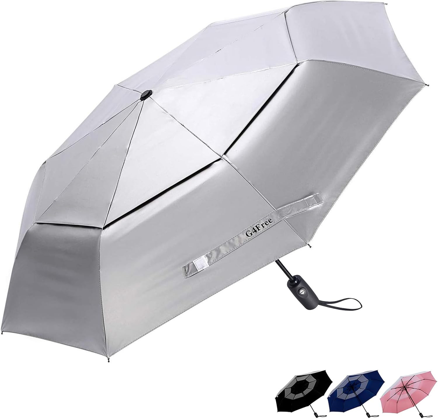 UPF 50+ UV Protection Travel Umbrella 42/46 Inch Sun Umbrella | Silver Coating U