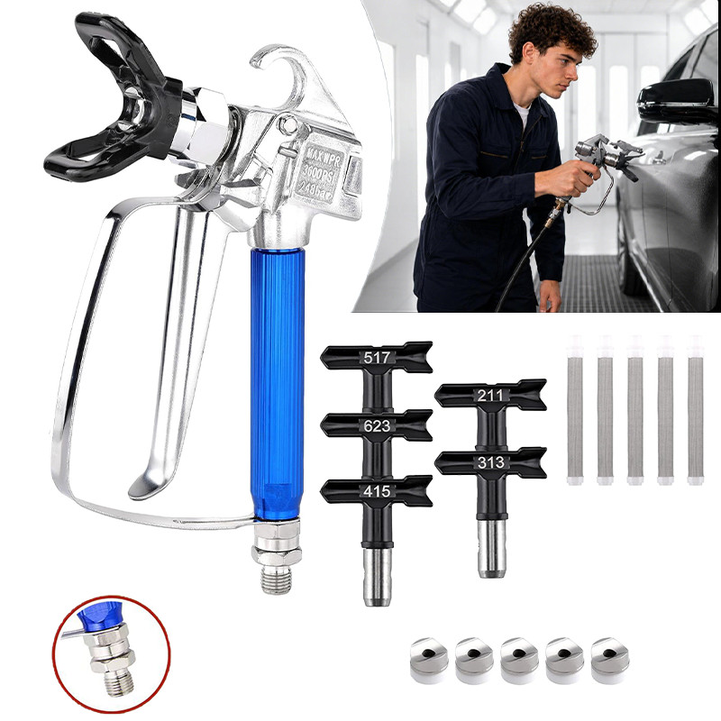 3600PSI Airless Paint Spray Gun with Tip Guard Protective Cover, Filter, Nozzle