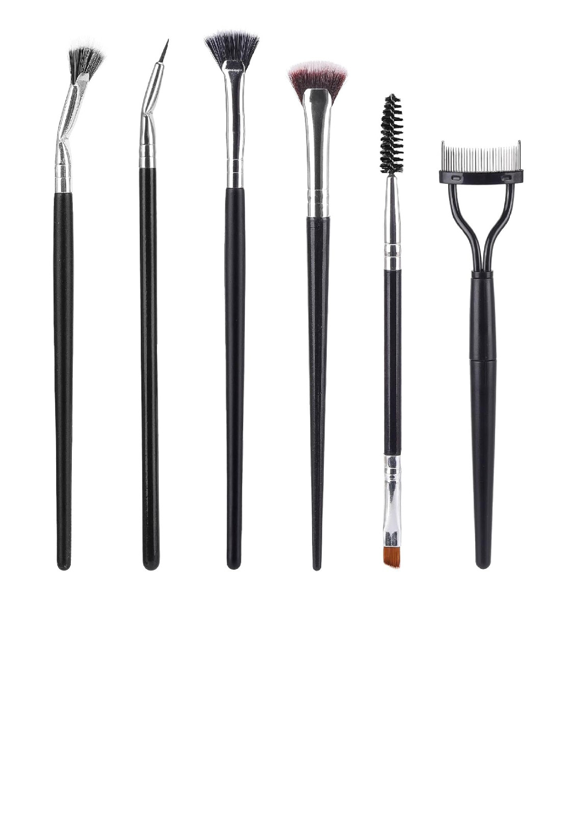 6 Pack Eyelash & Eyebrow Combs, Dual-ended Spoolie Mascara 6-lash-brush-set