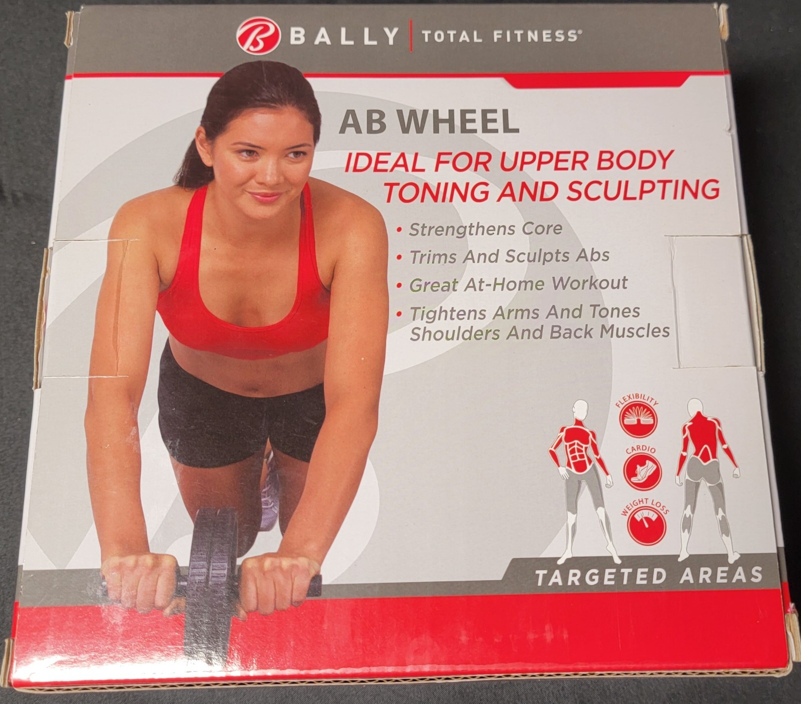 Bally Total Fitness Exercise Power Wheel Workout ABS Roller Back Arms MIB EUC