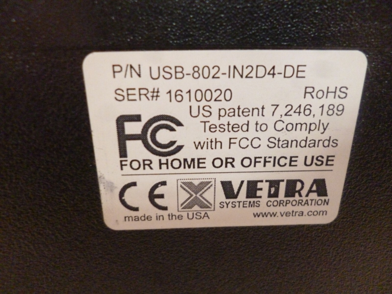 Vetra USB-802-IN2D4-DE 2 port USB DVI quad-head KVM switch W/ front panel