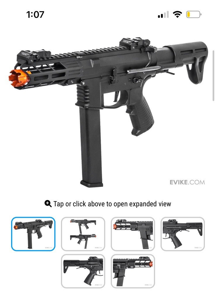 Classic Army Nemesis X9 Airsoft AEG Machine Pistol Black Adjustable Stock