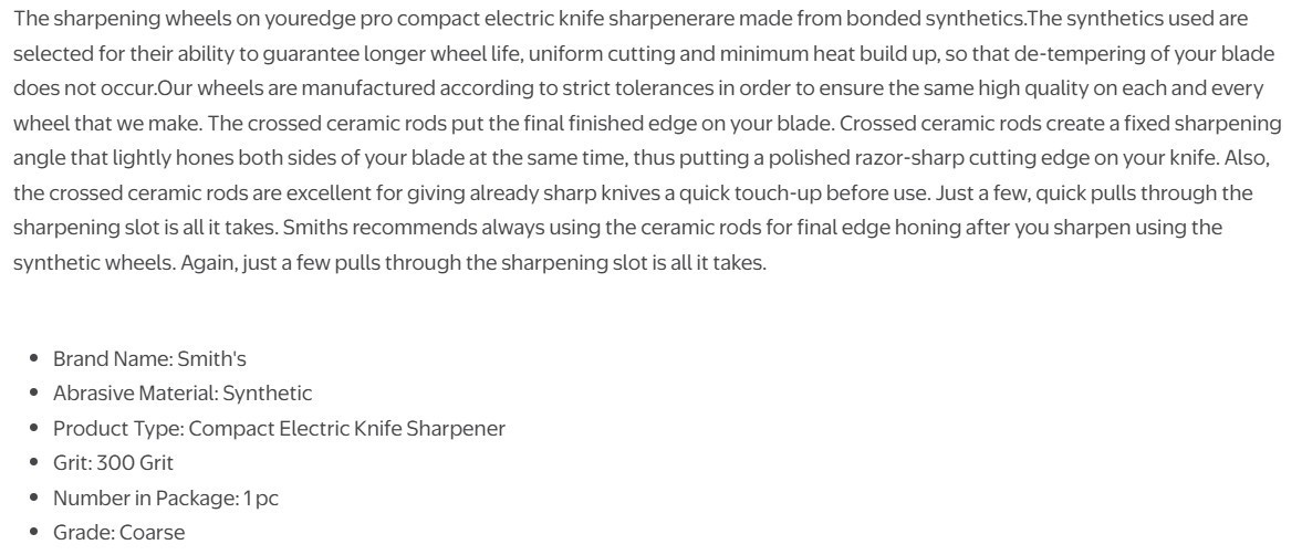 Smith's Synthetic Compact Electric Knife Sharpener 50097